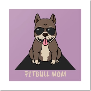 Cute Pitbull Mom Dog Posters and Art